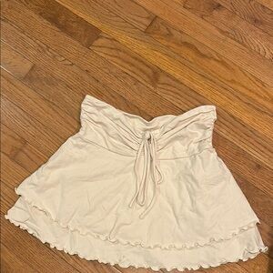 Wild Fable Cream Ruched Mini Skirt
